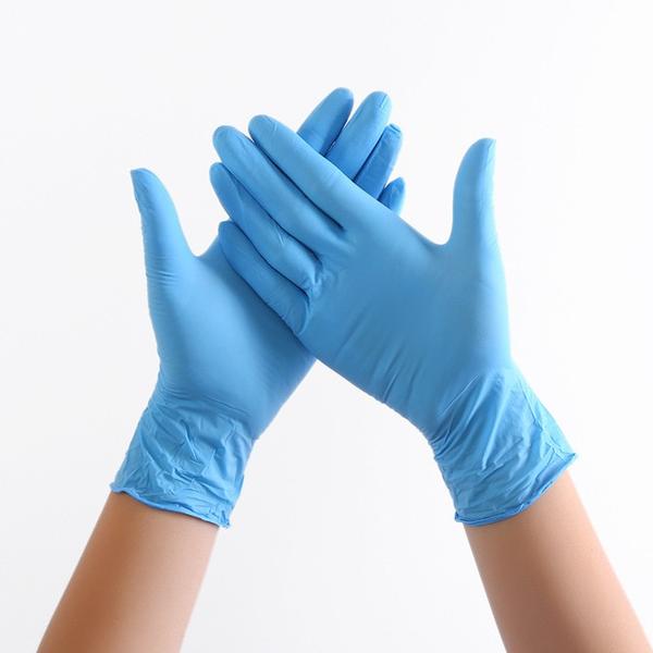 blue hand gloves box